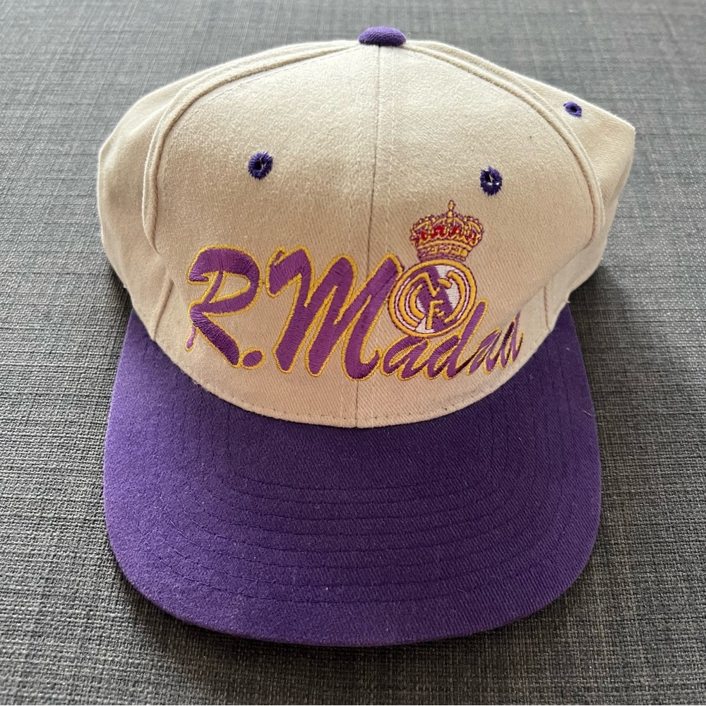 Vintage Real Madrid Official Snapback Hat Cap Win‎ 90s Deadstock